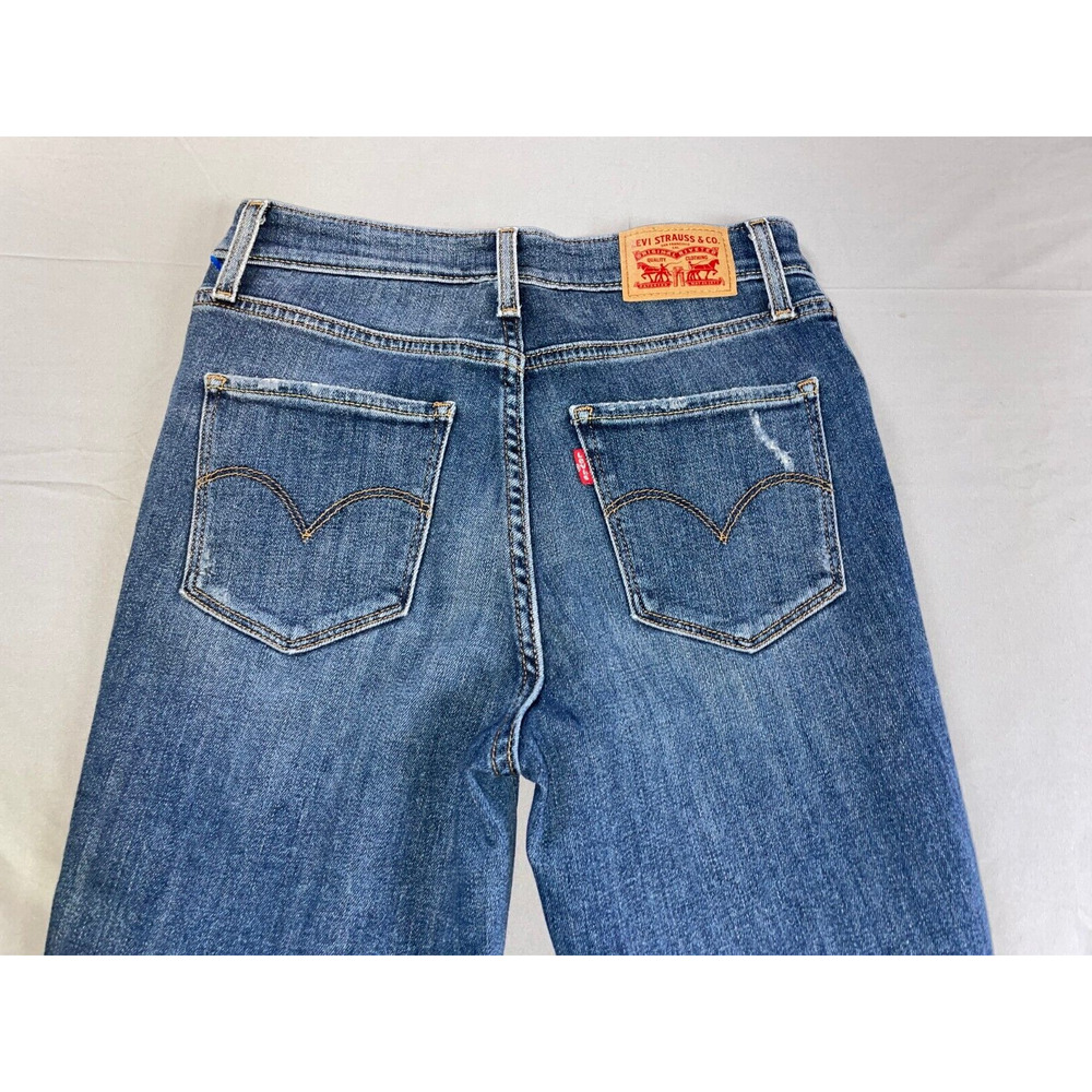 Levis 721 High Rise Skinny Destroyed Stretched Denim Jeans. Women's 28, GUC!! - Picture 9 of 9